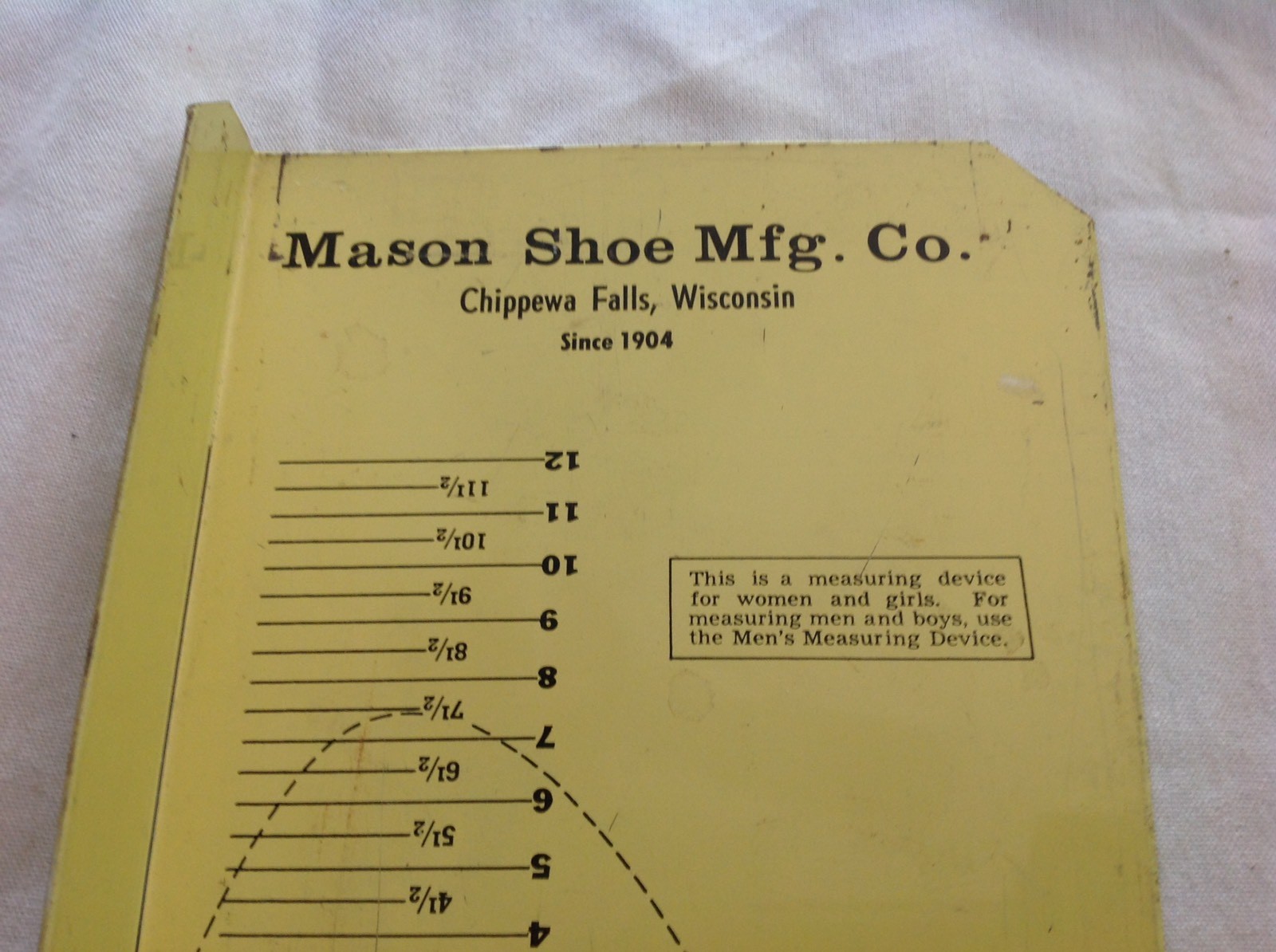 Mason Shoe Mfg. Co. Foot Measuring Device, Chippewa F… Gem