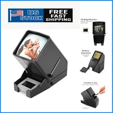 Compact LED Backlit 35mm Slide Viewing - 3X Magnification & USB Connectivity