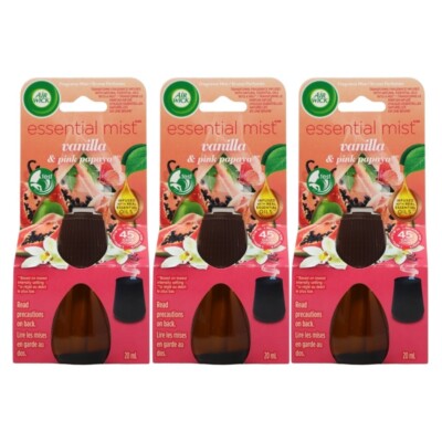 Air Wick Essential Mist Refill, Vanilla & Pink Papaya, 0.67 Oz ( 3-Pack )