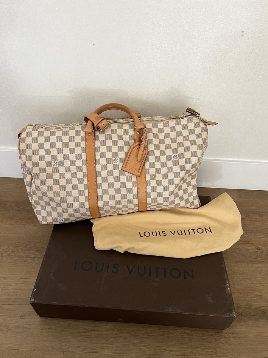 Louis Vuitton Damier Azur Keepall 50 Bag 100% Authentic