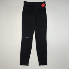 Spanx Distressed Denim Leggings Women  s Small Black Stretch Measures 28x26.5 NEW