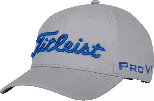 NEW! TITLEIST Men's 'PRO-V1' 'FJ' Tour Performance Golf Hat-Grey/Royal - Picture 1 of 2