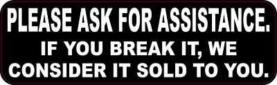 10in x 3in Ask for Assistance Magnet Car Truck Vehicle Magnetic Sign