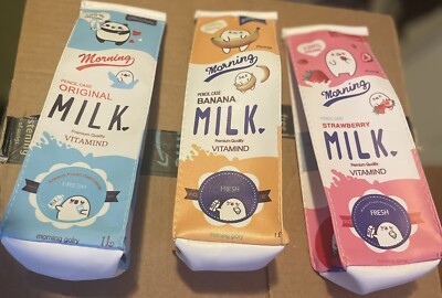 Milk Carton Pencil Case Pen Holder Banana Strawberry