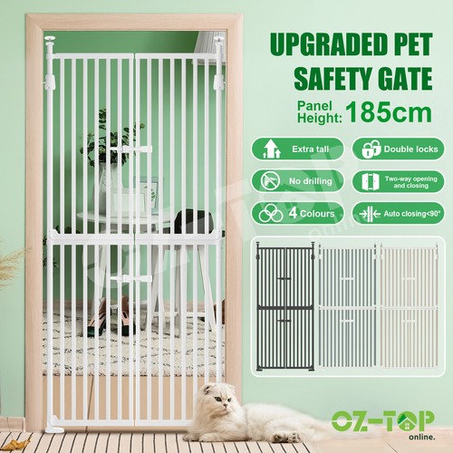 Extra Tall Safety Gate Pet Dog Cat Fence Enclosure Retractable 190 to