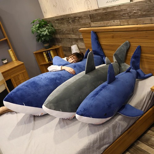 60cm Soft Shark Plush Stuffed Sleeping Cute Pillow Cushion Animal Doll Gift - Foto 23 di 23