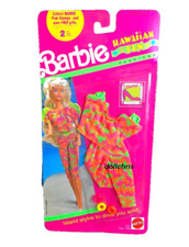 1990 vintage Barbie Hawaiian Fun Fashions Colorful Pants Top Bracelets NRFP 7251