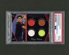 2012 Ace Authentic GS Match Used Quad Materials #SM3-4 Roger Federer PSA 6 Pop 1