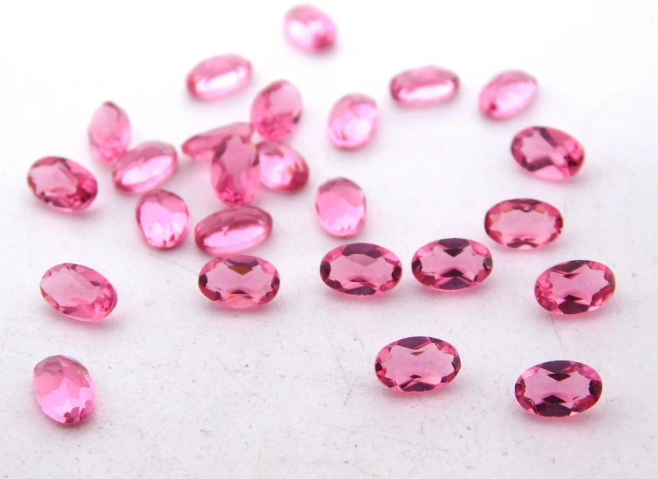 Piedras preciosas sueltas de corte ovalado de turmalina creadas en laboratorio de 12,5 quilates 25 piezas 4x6 mm P-1904 Foto 2 de 3