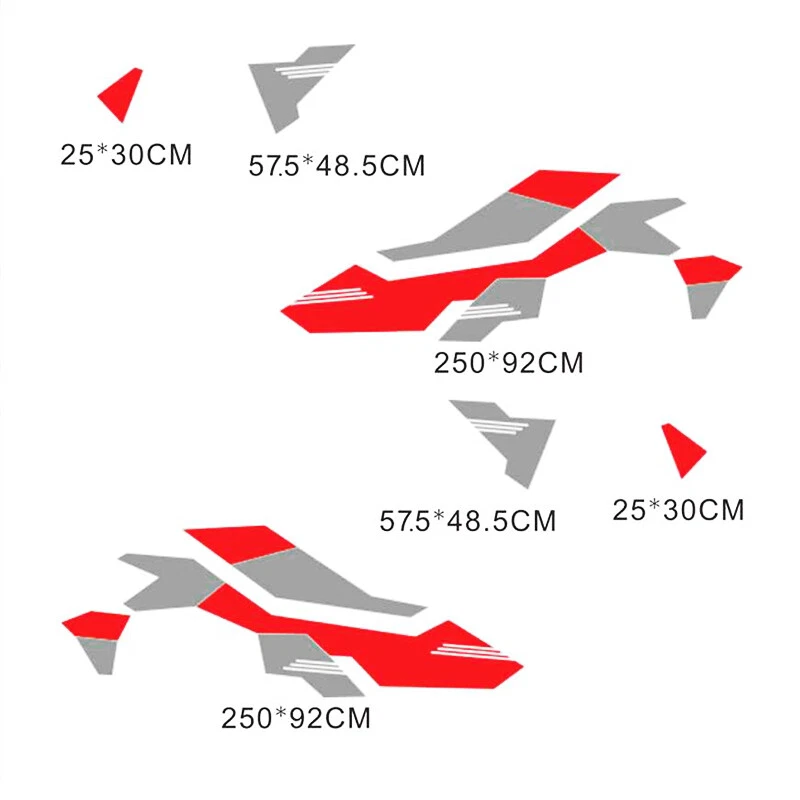 Calcomanía adhesiva de vinilo para guardabarros lateral de carrocería lateral deportivo de carreras accesorios de automóvil rojo/gris Foto 3 de 4