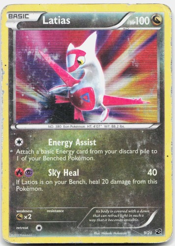 Latias 9/20 Holo Rare Dragon Vault Pokemon Damaged