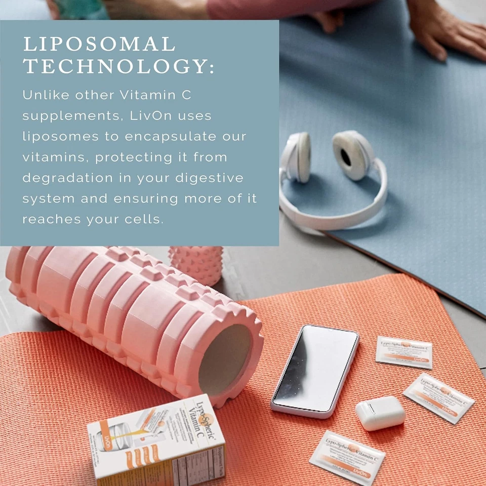 Vitamina C lipoesférica liposomal 1000 mg - sin azúcar | apoyo inmunológico | 30 paquetes Foto 2 de 4