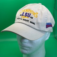 Vintage Y2K LSU Tigers Hat Tan 2002 Nokia Sugar Bowl Champions Adjustable Cap