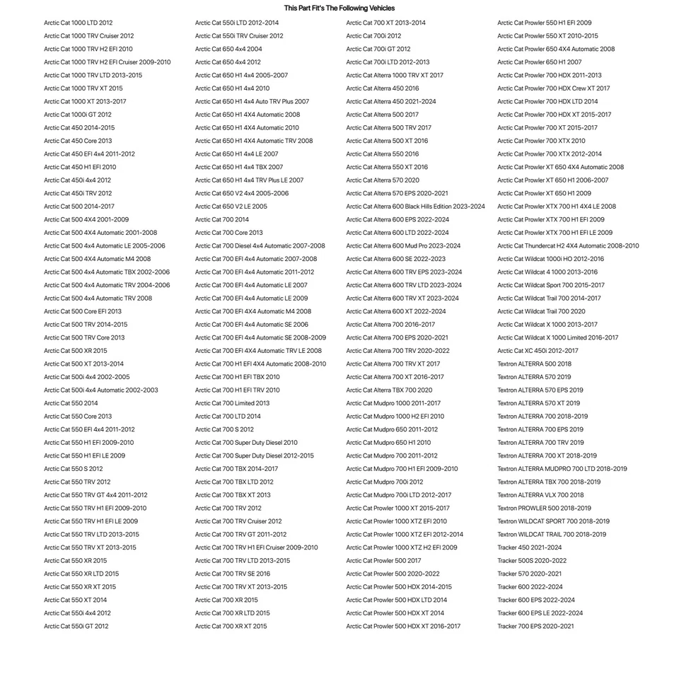 TUSK(4 包)加长轴锥形凸耳螺母适用于北极猫 700 EFI 4x4 — 第 2/2 张图片