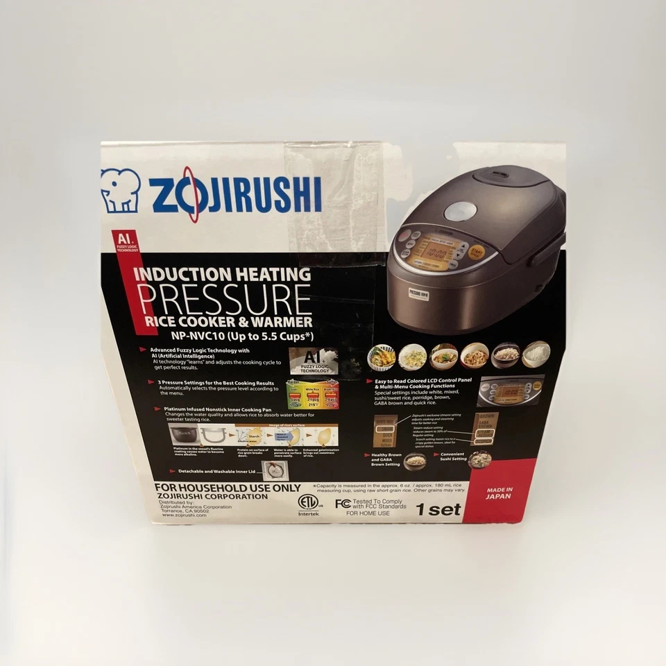 Panela e aquecedor de arroz de pressão de aquecimento por indução Zojirushi 5,5 xícaras - Imagem 3 de 3
