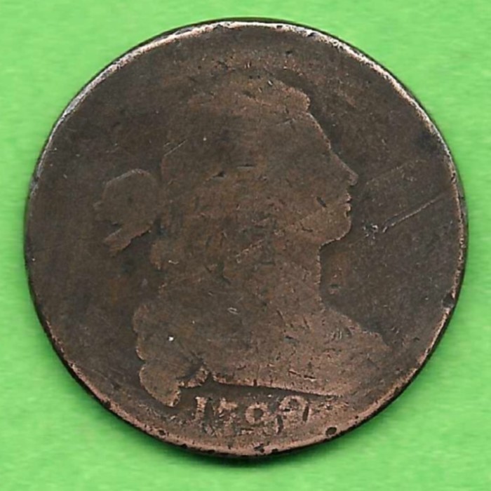 1798 DRAPED BUST LARGE CENT, 228 YEARS OLD!!!