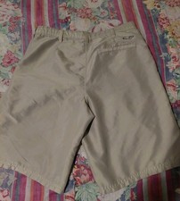 Champion Boys Chino Shorts Beige L 12-14 Polyester Twill Flat Zip Pockets