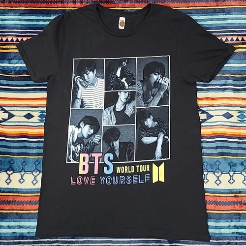 BTS World Tour 2018 Love Yourself Concert T-Shirt Black Medium GUC 