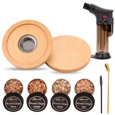 Cocktail Smoker Kit Torch 4 Flavor Wood Chip Liquor Infuser Whiskey Bourbon Gift