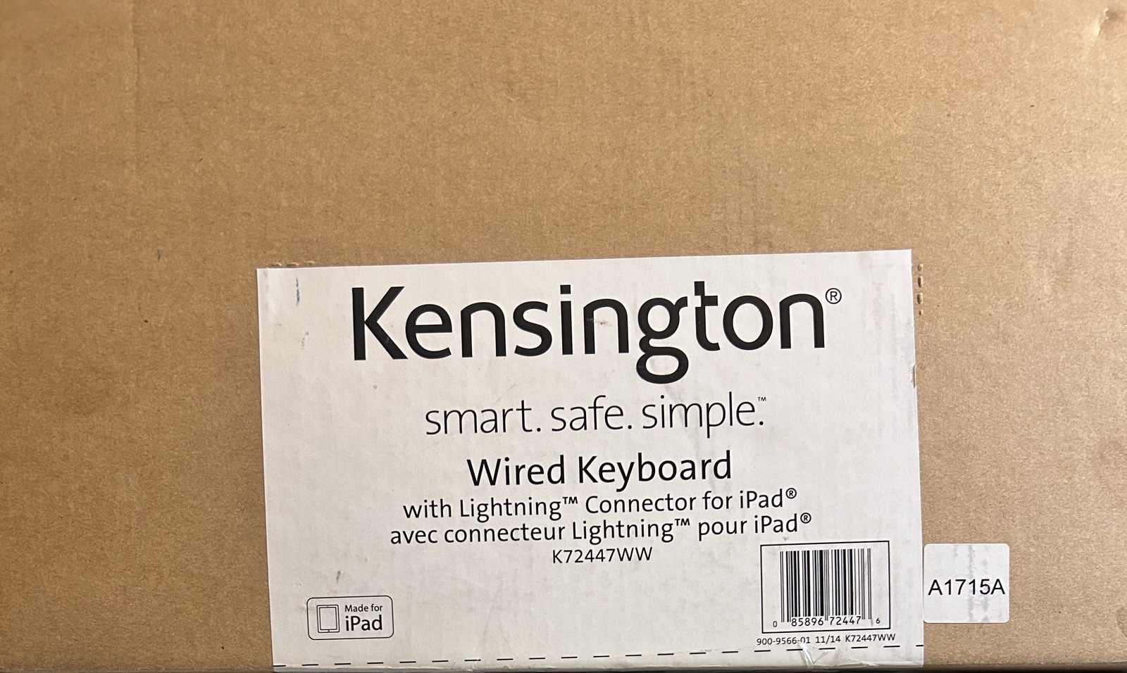 Kensington Wired Keyboard With Lightning Connector For iPad 