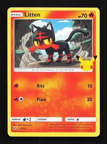 Litten 15/25 LP McDonald's Collection 2021 English Pokemon Card TCG