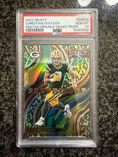 2022 Select Sensations Green Black Snake Prizm Christian Watson RC #2/2 PSA 10