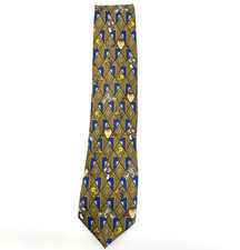 Vintage Looney Tunes Bugs Tweety Taz Daffy Neck Tie 90s Warner Bros. Excellent