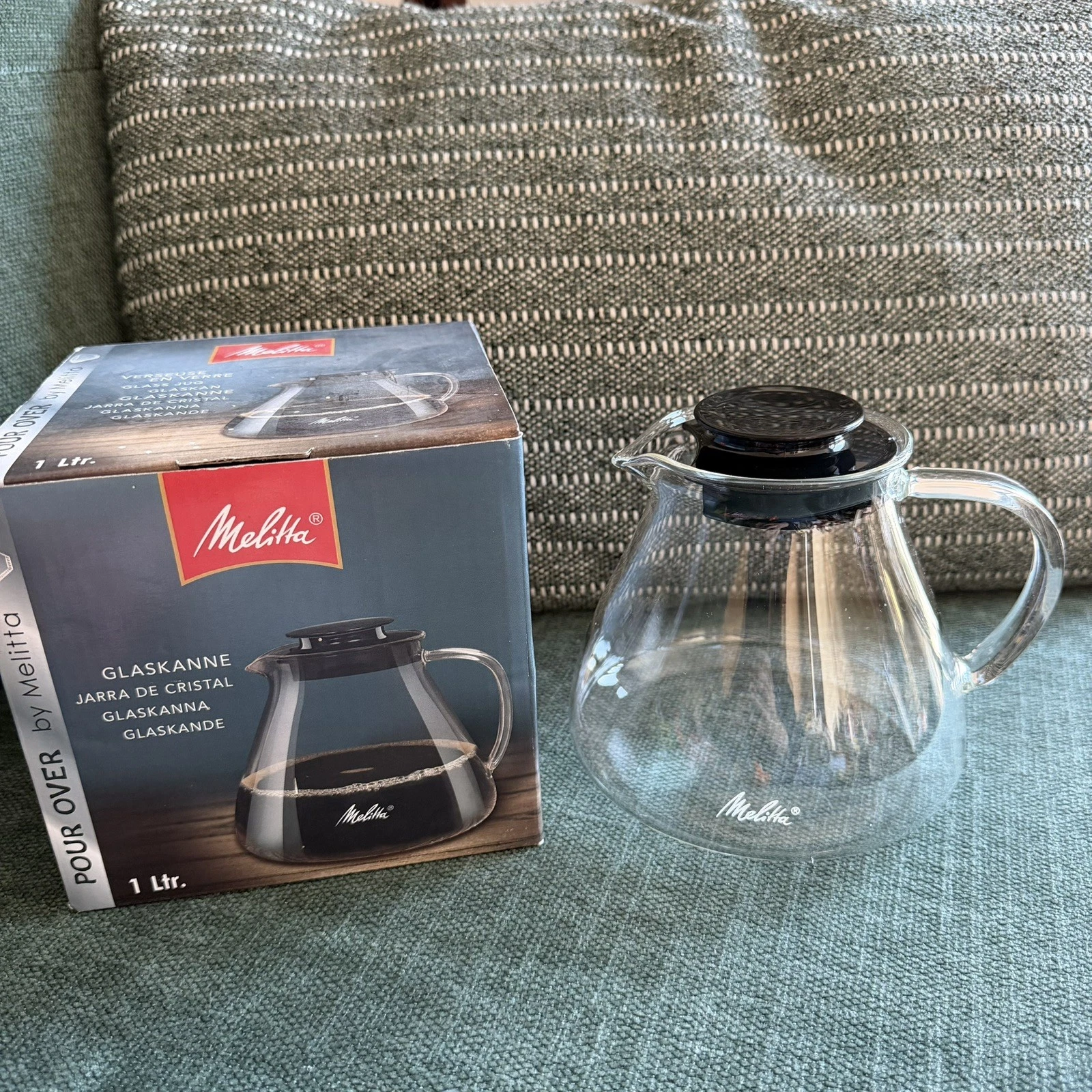 MELITTA 1 Litre Borosilicate Glass Pour Over Filter Coffee Jug, Genuine