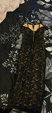 Lot of 4 Dresses - Lace & Floral Patterns - Black Beige Red White