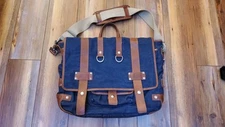 WILL LEATHER GOODS Hopper Messenger Crossbody Briefcase Laptop Bag Case Blue