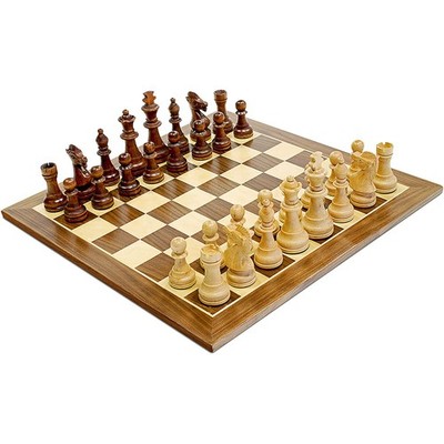 WE Games Staunton Wood Chess Set    15 inch Board with 3.75 inch King