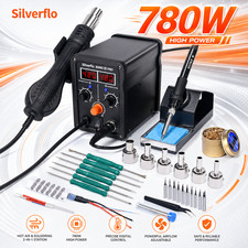 Digital Soldering Iron Station Air Gun Desoldering Rework Station Kit