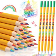 48 PCS Rainbow Colored Pencils 7 Color In 1 Wooden Art Supplies Drawing Sketch