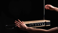 MOOG Theremin THEETHER01 Desktop Synthesizer and mic stand