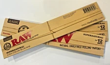 RAW Classic Supernatural Rolling Paper - 3 PACKS - 12 Inch 20 Leaves Per Pack