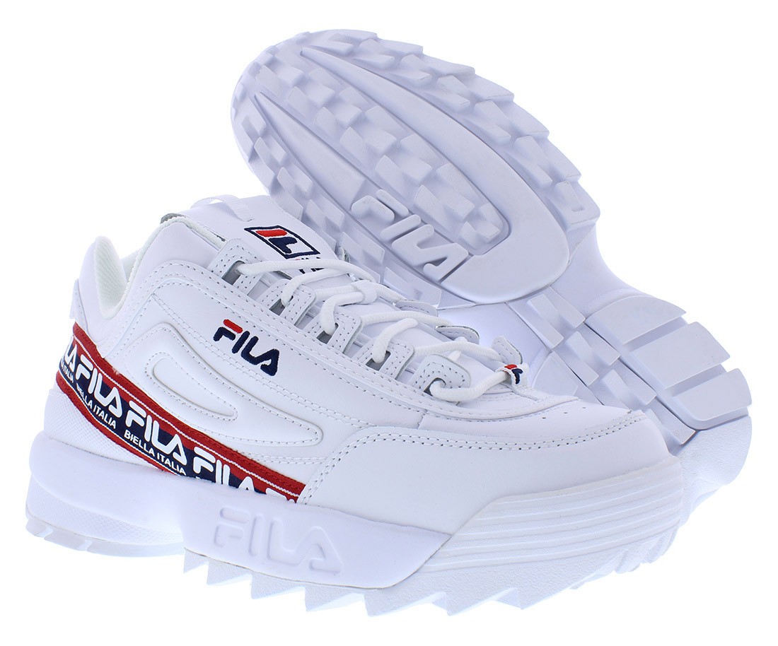Fila Disruptor II Logo TA Mens Shoes Size Color: White/Navy