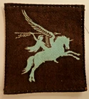 ORIGINAL WORN WW2 PRINTED PEGASUS PATCH PARACHUTE REGT / AIRBORNE FORCES