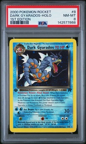 PSA 8 Dark Gyarados 8/82 Team Rocket Holo - NEW CERT!!