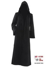 Cosplaysky Men's Cosplay Cloak Robe Costume Halloween Tunic 4X-Large Black