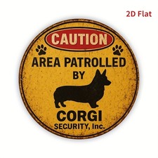 Vintage Corgi Security Aluminum Tin Metal Signs Home D cor 8x8