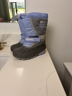 Sorel Flurry Youth Snow Boots Size 13 Blue Gray Waterproof Winter Boots NY1810