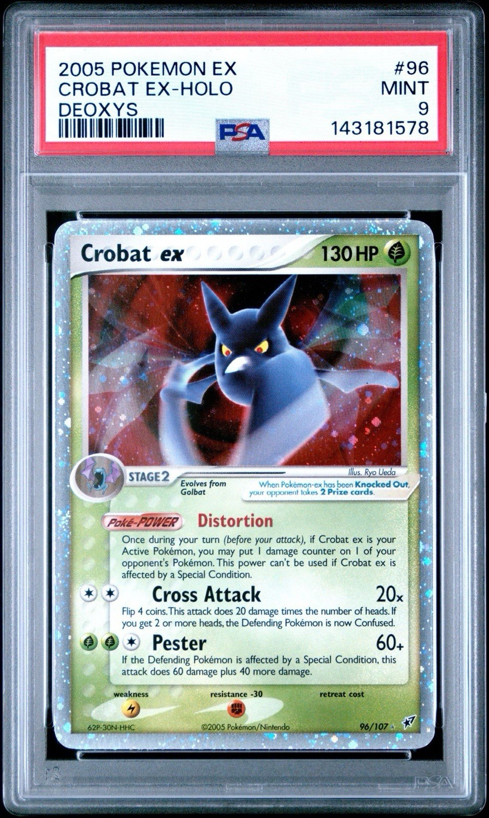 2005 POKEMON CROBAT EX-HOLO #96 EX DEOXYS PSA 9 