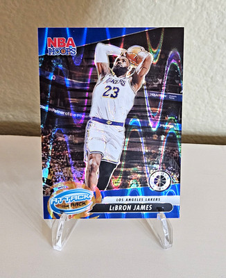 Panini 2023-24 NBA Hoops Blue Raywave  LeBron James Attack the Rack #4 73/99