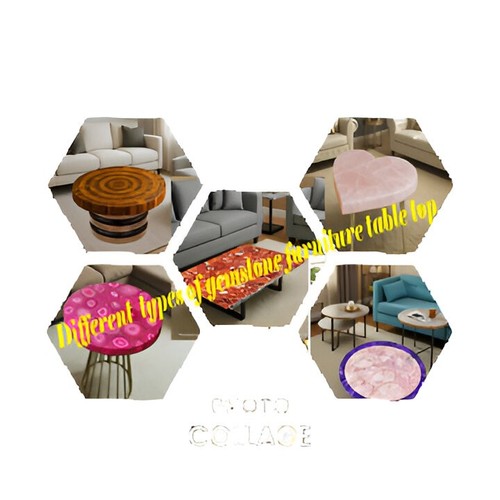 Mix agate Round table, Coffee End Table, Dining Table top, Centre piece table - Picture 6 of 9