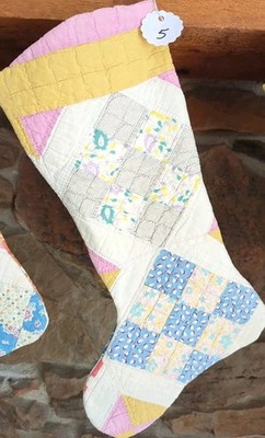 Repurposed Antique Quilt Handmade  Into Christmas Stocking