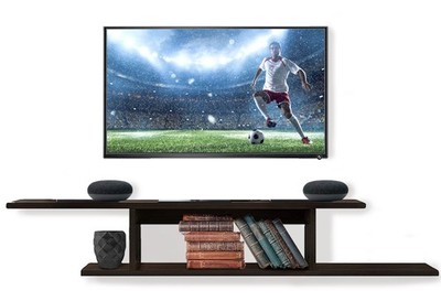 AdirHome Floating TV Stand, Wall Mounted Floating Media Shelf Organizer Enter...