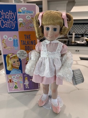Danbury Mint Chatty Cathy Porcelain Talking Doll 2/3 Original Box & Accessories
