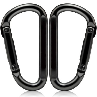 860lbs Carabiner Clip, 3 Inch D Ring Hook, Keys, Hammock, Outdoor Gear, Black