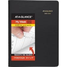 AT-A-GLANCE 2025-2026 ACADEMIC APPOINTMENT BOOK 8-1/4" X 11" LARGE - BLACK