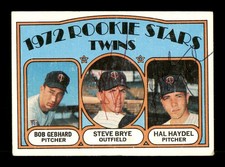 Steve Brye & Hal Haydel Signed 1972 Topps Rookie Card #28 Minnesota Twins. rookie card picture